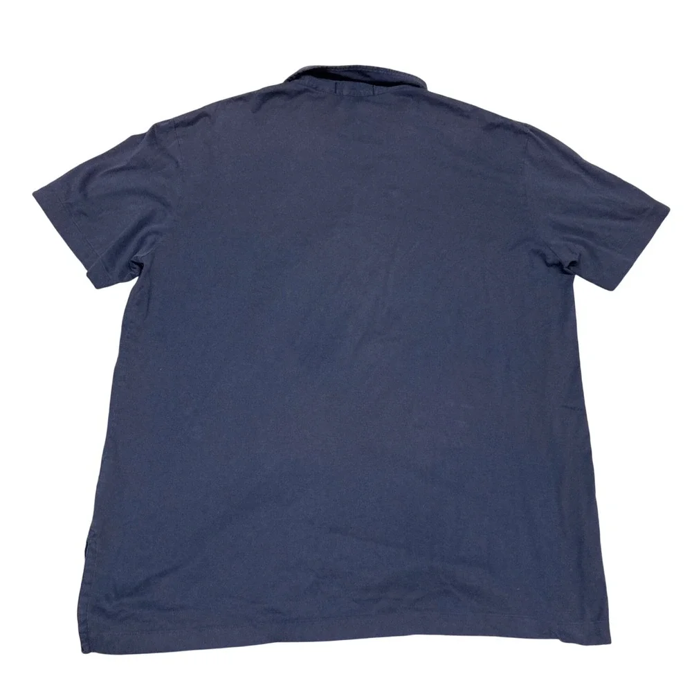 Polo Ralph Lauren Mens Navy Blue 100% Pima Cotton Short Sleeve Polo Shirt Large